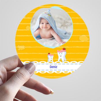 Erkek Bebek İçin Çilek Diş Temalı Diş Sticker