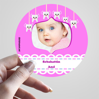 Kız Bebek İçin Pembe Temalı Diş Sticker