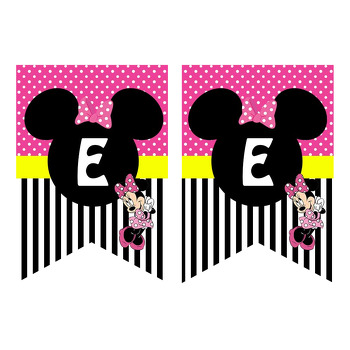 Pembe Minnie Mouse Temalı Flama Banner