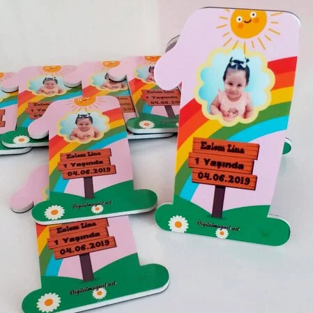 1 Yaş Şekilli Doğum Günü Magnetleri