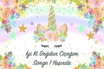 Altın Simli Unicorn Temalı Parti Konsept