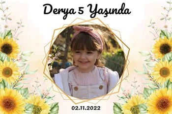 Ayçiçeği ile Geometrik Çerçeve Temalı Parti Konsept