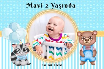 Ayıcık ile Rakun Temalı Doğum Günü Konsepti