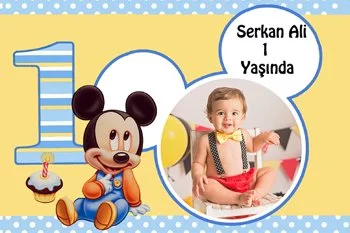 Baby Mickey Temalı Doğum Günü Konsepti