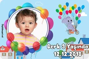 Balonlu Fil Temalı Doğum Günü Konsepti