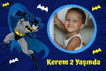 Batman Lacivert Fon Temalı  Doğum Günü Konsepti