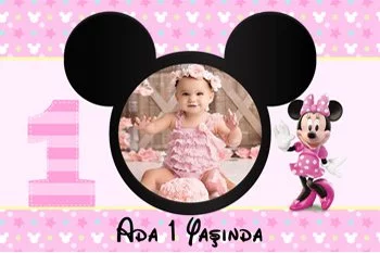 Bir Yaş Minnie Mouse Temalı Parti Konsept