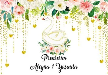 Çiçekli Kuğu Temalı Parti Konsept