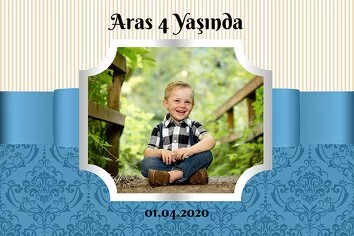 Damask Mavi ve Krem Çizgiler Temalı Parti Konsept