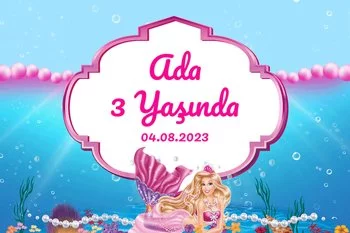 Denizkızı ile Pembe İnciler Temalı Doğum Günü Konsepti