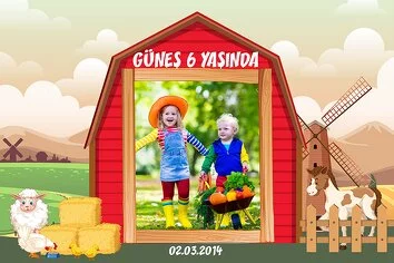 Ev Çerçeveli Çiftlik Temalı Parti Konsept