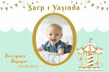 Gold Atlı Karınca ile Soft Yeşil Fon Temalı Parti Konsept