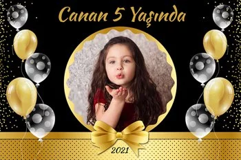 Gold Kurdele ile Balonlar Temalı Parti Konsept