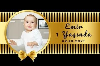 Gold Kurdele ile Siyah Çizgili Fon Temalı Parti Konsept