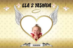 Gold Melek Kanadı Temalı Doğum Günü Parti Konsept