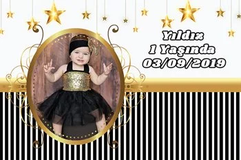 Gold Yıldızlı Temalı Doğum Günü Konsepti