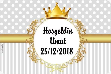 Gri Gold Taç Temalı Doğum Günü Konsept