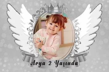 Gümüş Angel Wings Temalı Parti Konsept