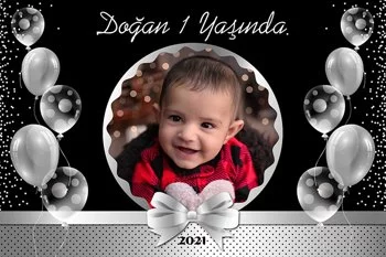 Gümüş Kurdele ile Balonlar Temalı Parti Konsept