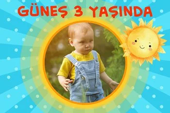 Güneş Mavi Fon Temalı Parti Konsept