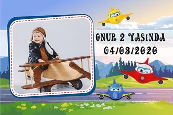 Harika Uçaklar Gökyüzünde Temalı Doğum Günü Konsept