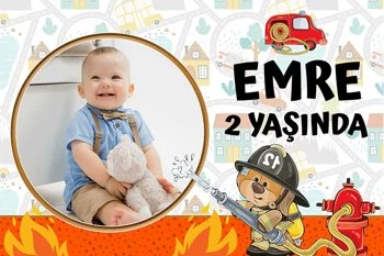 İtfaiyeci Ayıcık Temalı Parti Konsept