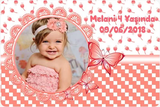 Kelebek Ve Nar Çiçeği Kırmızısı Temalı Doğum Günü Konsept