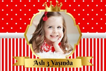 Kırmızı Beyaz Puantiye ile Gold Çerçeve Temalı Parti Konsept