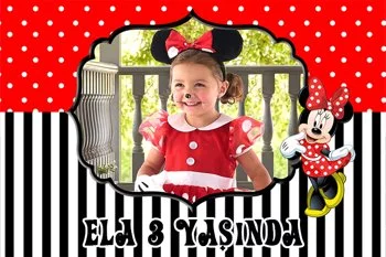 Kırmızı Minnie Mouse Temalı Doğum Günü Konsepti