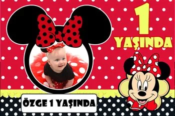Kırmızı Siyah Minnie Temalı Doğum Günü Konsepti