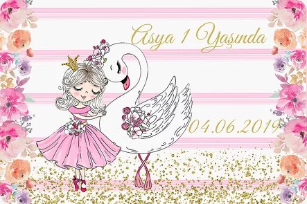Kuğu ve Prenses Temalı Doğum Günü Konsepti