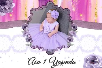 Lila Çiçek Desen Temalı Parti Konsept