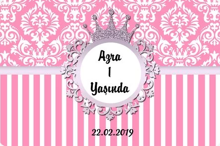 Lila Taç Damask Temalı Doğum Günü Konsepti