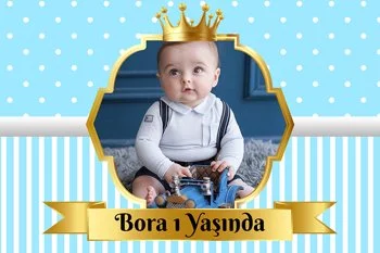 Mavi Beyaz Puantiye ile Gold Çerçeve Temalı Parti Konsept