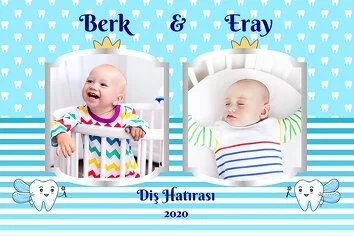 Mavi Fonda İkiz Diş Buğdayı Temalı Parti Konsept