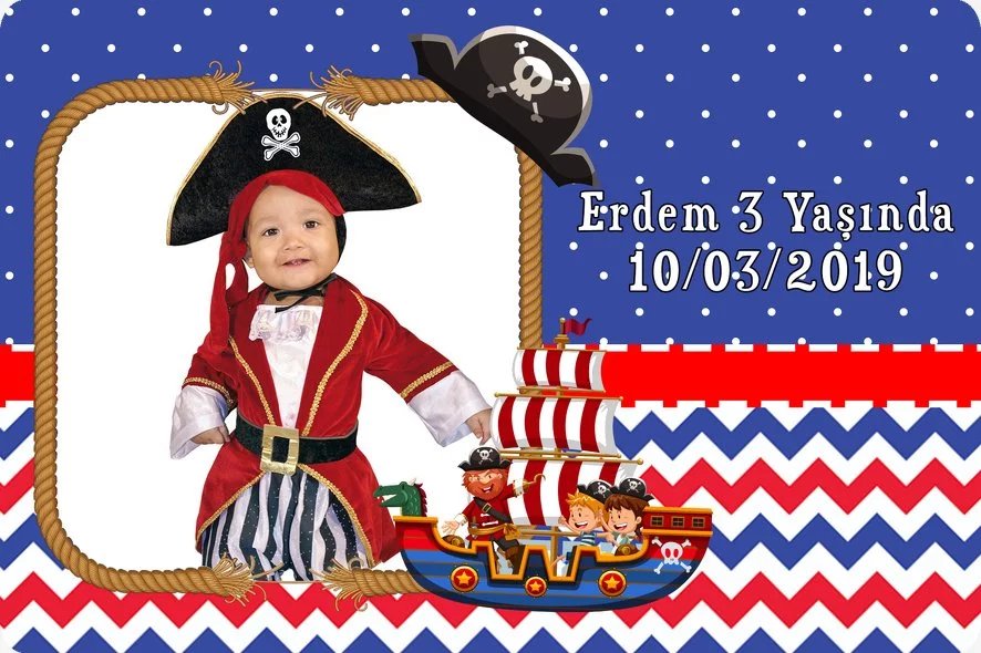 Mavi Kırmızı Korsan Temalı Doğum Günü Konsepti