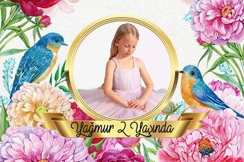 Mavi Kuşlar ve Çiçekler Temalı Parti Konsept