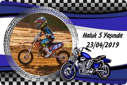 Mavi Motorsiklet Temalı Doğum Günü Konsept