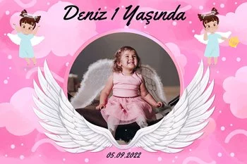 Melek Kanatlı Pembe Temalı Doğum Günü Konsepti