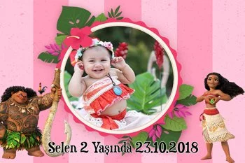 Moana Pink Temalı Doğum Günü Konsepti