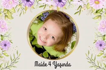 Mor Çiçekler ile Gold Çerçeve Temalı Parti Konsept