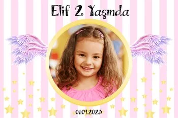 Mor Melek Kanatları ile Gold Yıldızlar Temalı Parti Konsept