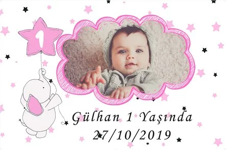 Pembe Baby Fil Temalı Doğum Günü Konsepti