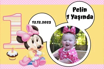 Pembe Baby Mickey Temalı Doğum Günü Konsepti