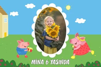 Pembe Domuzcuk Temalı Doğum Günü Konsept