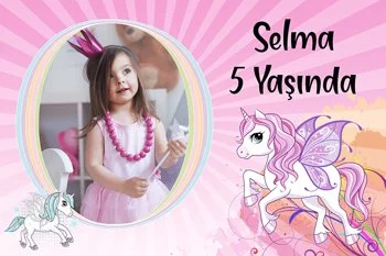 Pembe Kanatlı Unicorn Temalı Parti Konsept