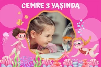 Pembe Su Altı ve Yüzücüler Temalı Parti Konsept