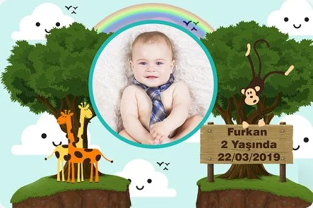Safari Orman Temalı Doğum Günü Konsepti