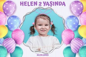 Soft Renkler ile Desenli Balonlar Temalı Parti Konsept