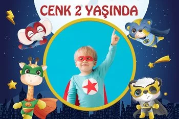 Süper Kahraman Hayvanlar Temalı Doğum Günü Konsepti